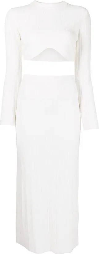 Ribbed Two-Piece Skirt Set