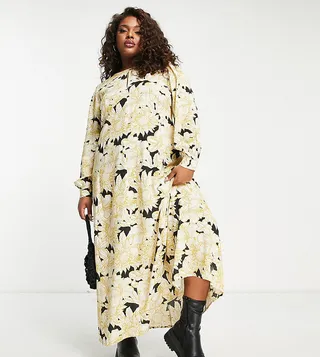 Vero Moda Curve Aware maxi dress in yellow floral print