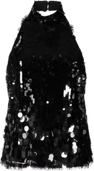 Sequinned Halterneck Top