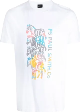 zebra-print short-sleeve T-shirt