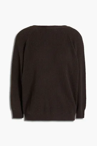 Cramy twist-back ribbed cashmere sweater