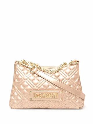 Logo Plaque Quilted Tote Bag