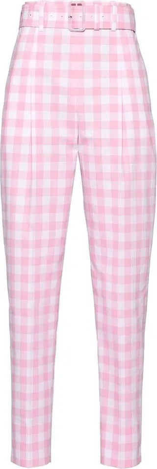 Cropped Gingham Check Pants