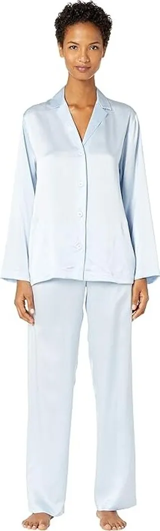 La Perla Silk Pajama (Azure) Women's Pajama Sets