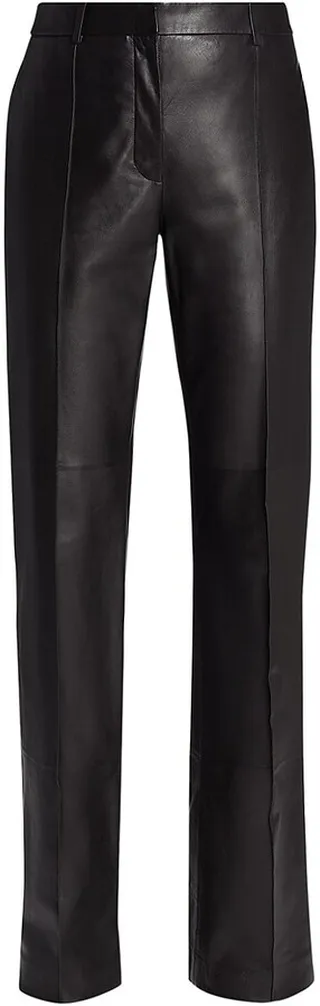 Pyria Straight-Leg Leather Pants