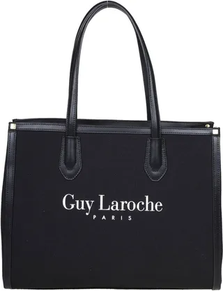 Horizontal Tote In Canvas And Leather