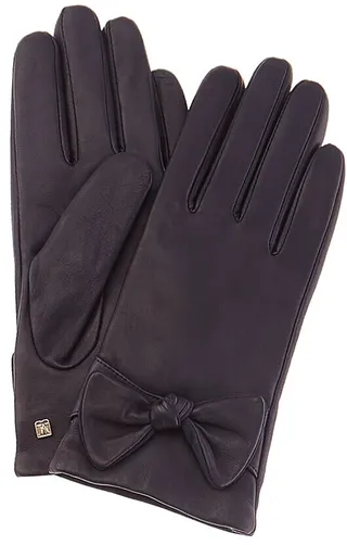 Bruno Magli Knotted Bow Cashmere-Lined Leather Gloves