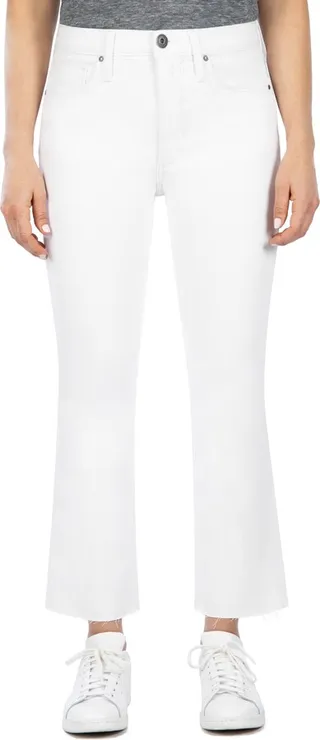Daniel High Waist Raw Hem Baby Bootcut Jeans