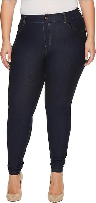 HUE Plus Size Essential Denim Leggings (Deep Indigo Wash) Women's Jeans