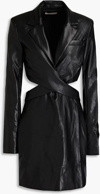 Gabriela cutout faux leather mini dress