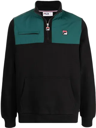 Colour-Block Half-Zip Sweater