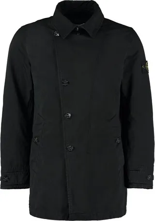 Stone Island Logo Patch Asymmetric Buttoned Coat