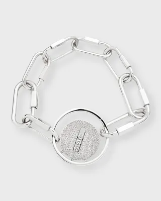 18k White Gold Diamond Lucky Move Carabiner Bracelet