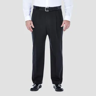 Haggar Men's Big & Tall PNIK Classic Fit Pleat Front Casual Pants - British Khaki 54x30