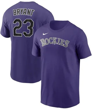 Men's Nike Kris Bryant Purple Colorado Rockies Player Name & Number T-shirt