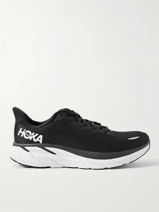 Clifton 8 Wide-Fit Rubber-Trimmed Mesh Running Sneakers