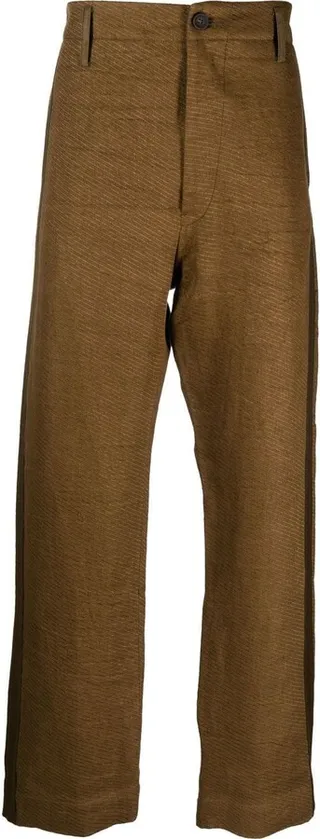 Side-Stripe Straight-Leg Trousers