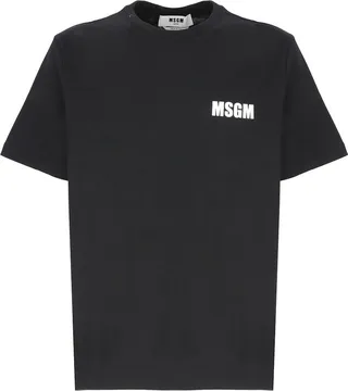 MSGM Logo Printed Crewneck T-Shirt