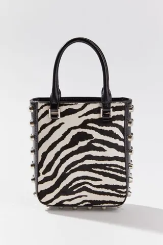 Riley Studded Calf Hair Mini Tote Bag
