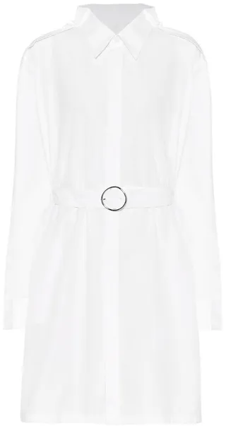 Cotton-poplin mini shirt dress