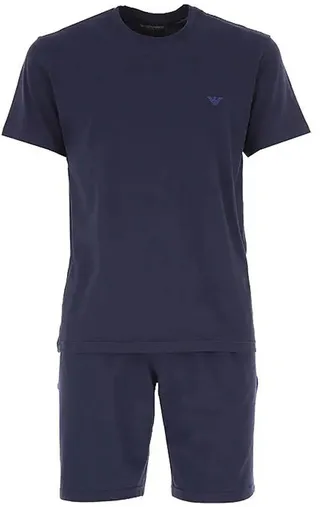 Emporio Armani Logo-Printed Elasticated Waist Pajamas Set