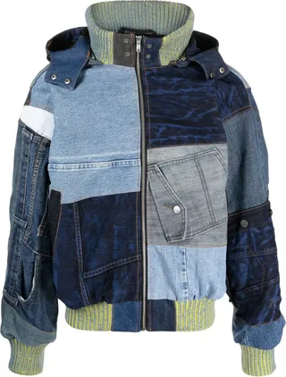 Patchwork-Design Denim Jacket