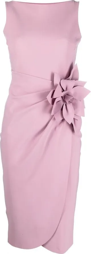 Flowe-Appliqué Sleeveless Dress