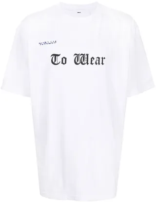 slogan-print T-shirt