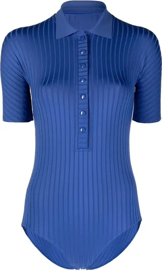 Cachaca ribbed short-sleeve swimsuit