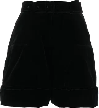 High-Waisted Velvet Shorts
