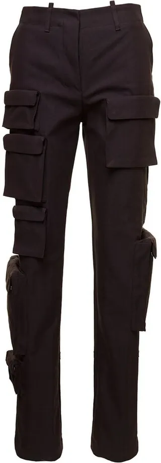 Off-White High Waist Straight Leg Cargo Pants