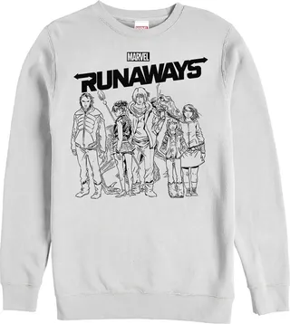 Men's Marvel Runaways Sleek Team Sweatshirt - White - 3X Large