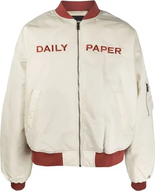 Logo-Print Detail Bomber Jacket