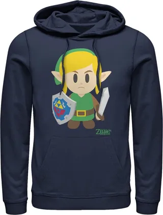 Men's Nintendo Legend of Zelda Link's Awakening Avatar Pull Over Hoodie - Navy Blue - Large