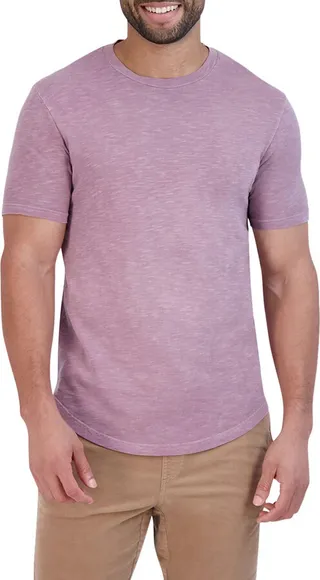 Sun Faded Slub Scallop Crew T-Shirt