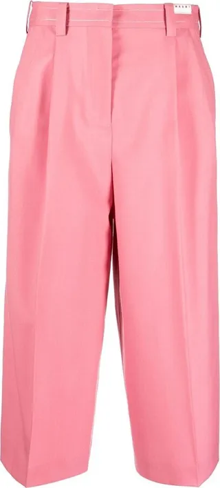 Wide-Leg Cropped Trousers