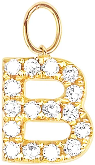 Diamond Initial Huggie Charm