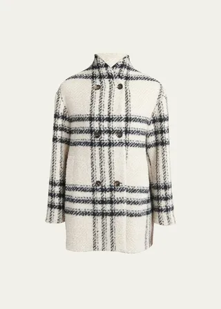 Check Wool Overcoat