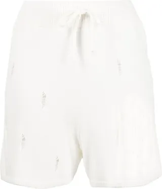 Distressed-Effect Knit Shorts