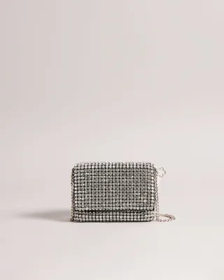 Crystal Crossbody Bag in Silver