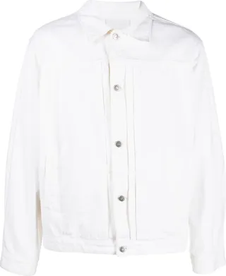 Pintuck-Detail Denim Jacket