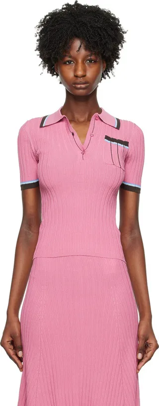 REMAIN Birger Christensen Pink Refined Polo