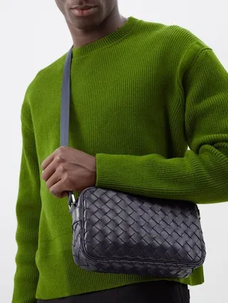 Intrecciato-leather Cross-body Bag