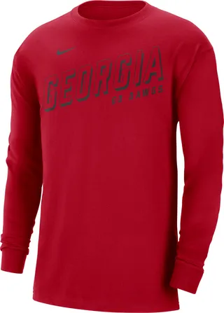 Georgia Nike Men's College Long-Sleeve Max90 T-Shirt in Red