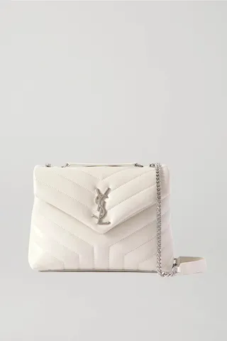 SAINT LAURENT - Loulou Small Quilted Leather Shoulder Bag - Off-white