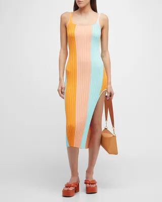 Piper Striped Slit Maxi Dress