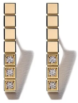 18kt yellow gold Ice Cube Pure diamond earrings