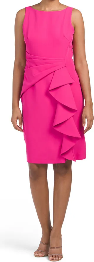 Sleeveless Cocktail Dress With Cascading Ruffle Waist
