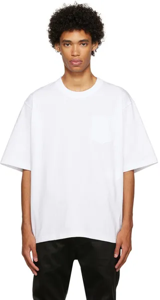 sacai White Cotton T-Shirt