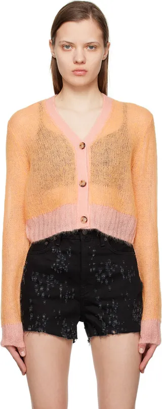 Acne Studios Orange Cropped Cardigan